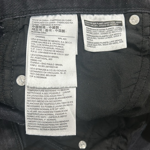 Women’s Levi’s Button Fly Jeans Straight Leg Dark Black 25” Waist - Picture 6 of 14